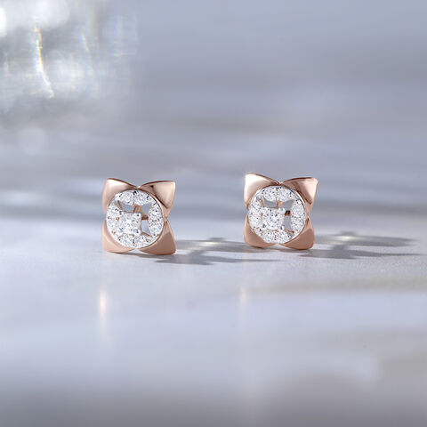 Blossom Spark Gold & Diamond Stud Earrings