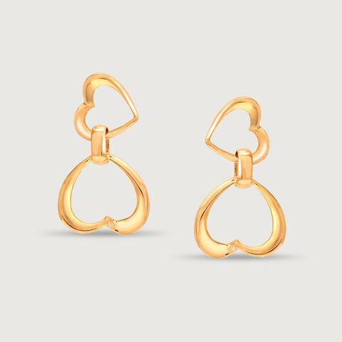 Cupid Edit Dangling Heart 14KT Gold Drop Earrings