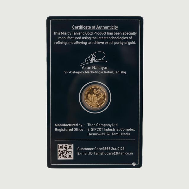 1 GM 22 Karat Sublime Mango Leaf Gold Coin,,hi-res image number null