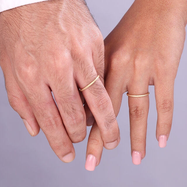 Forever Band 18KT Gold Couple Ring -Single Piece,,hi-res image number null