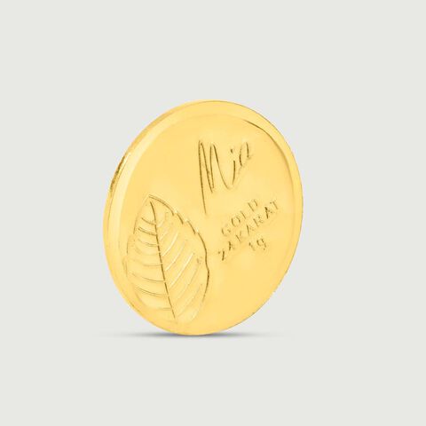 1 GM 24 Karat Tulsi Leaf Gold Coin