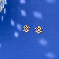 Zigzag Glamorous Gold Stud Earrings,,hi-res view 1