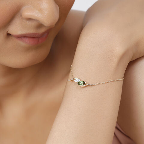 14KT Yellow Gold Sparkling Revival Green Tourmaline Bracelet