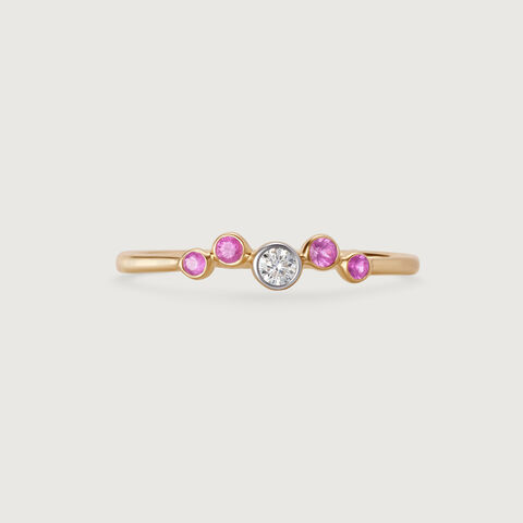 Pink Sapphire Sonata 14KT Gold & Diamond Ring