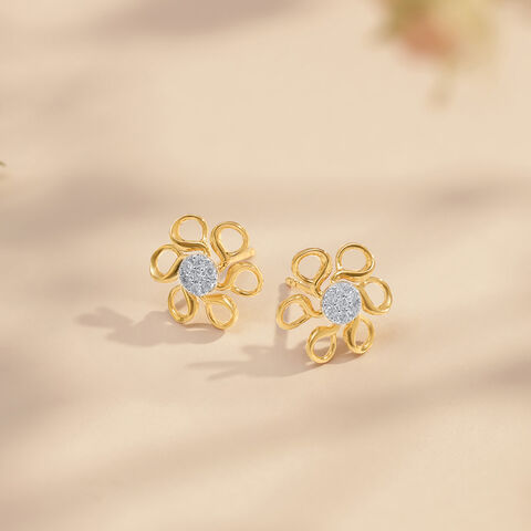 Dancing Daisy Diamond Stud Earrings
