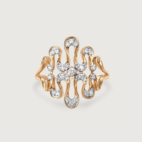 Twisting Tide 14 Kt Gold & Diamond Ring