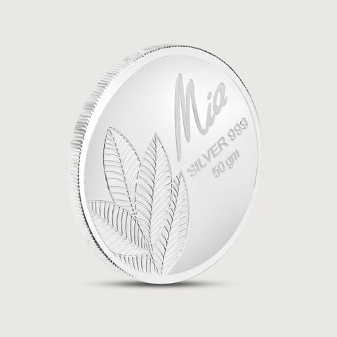 50 GM 999 Silver Divine Mango Leaf Coin