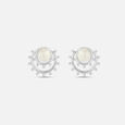 Lustrous Pearl Silver Stud Earrings,,hi-res view 3