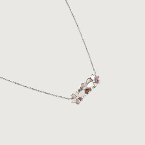 Mother of Pearl Blossom Silver Necklace