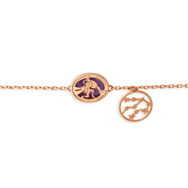 14KT Aquarius Birthstone Rose Gold Bracelet,,hi-res image number null