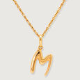 Letter Perfect 'M' Gold Pendant,,hi-res view 3