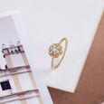 Crochet Vibes Gold and Diamond Finger Ring,,hi-res view 1