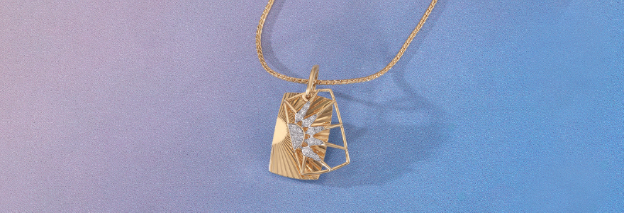 Solar edge diamond pendant