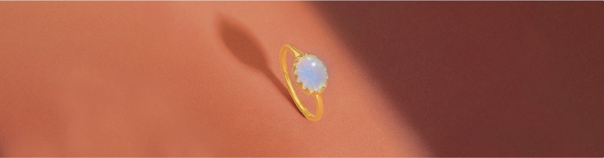 Radiant Solar Opal Gold Ring