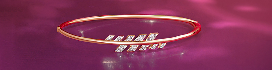 Strobe Rhythm Gold & Diamond Bangle