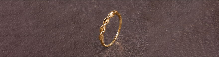 Braided Twist Gold Ring