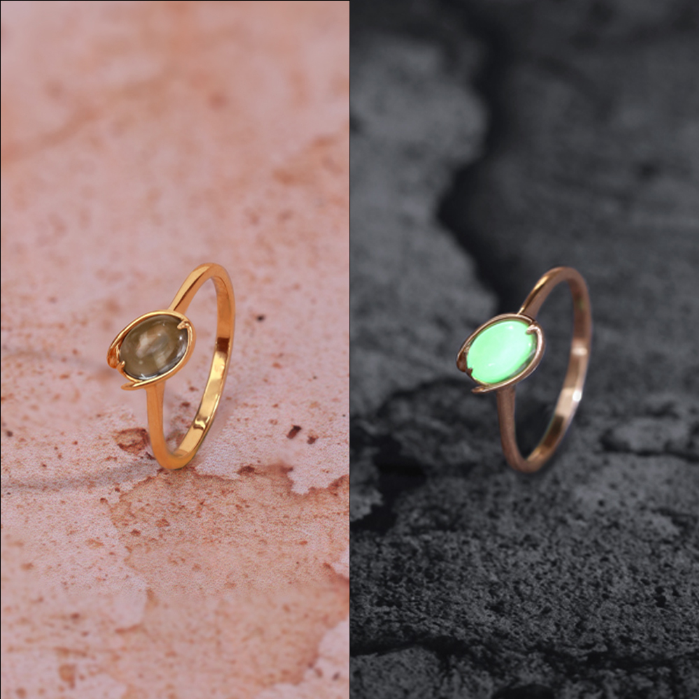 Firefly Fantasia 14 kt Gold & Green Amethyst Finger Ring