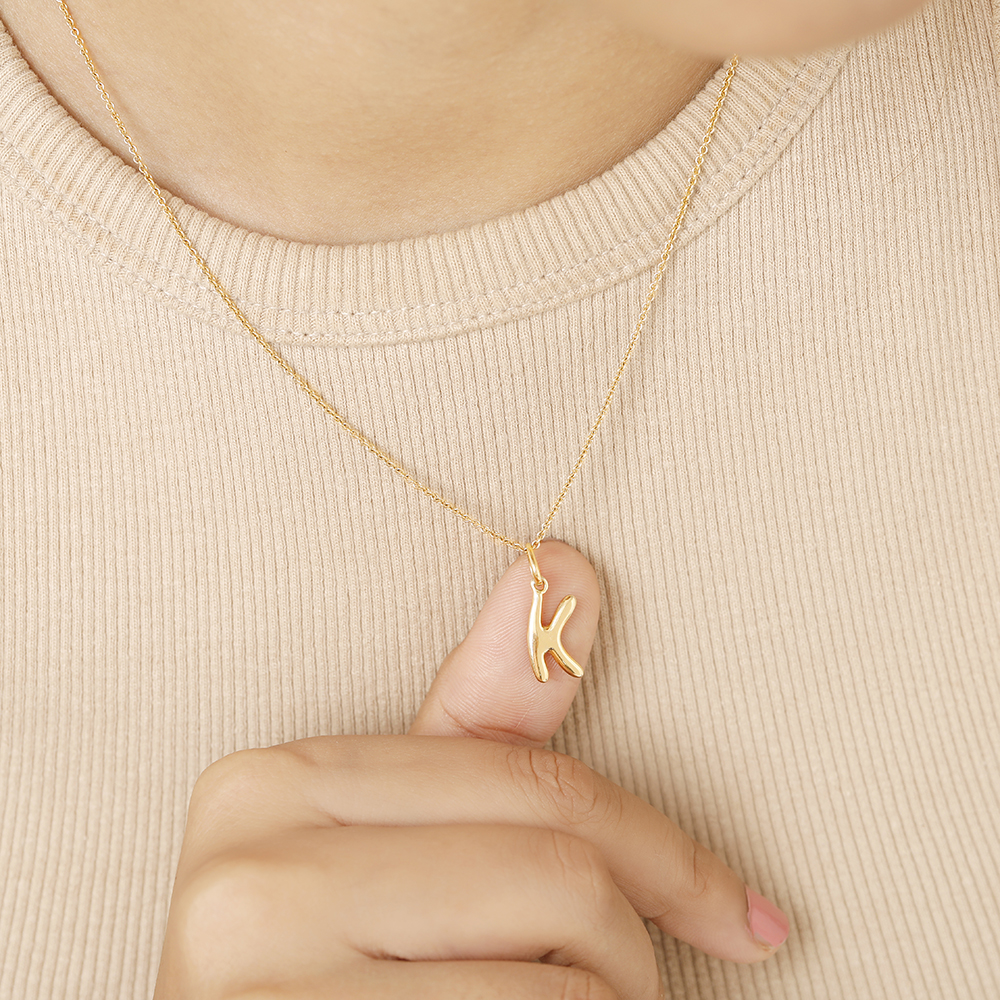 Letter Perfect 'K' Gold Pendant