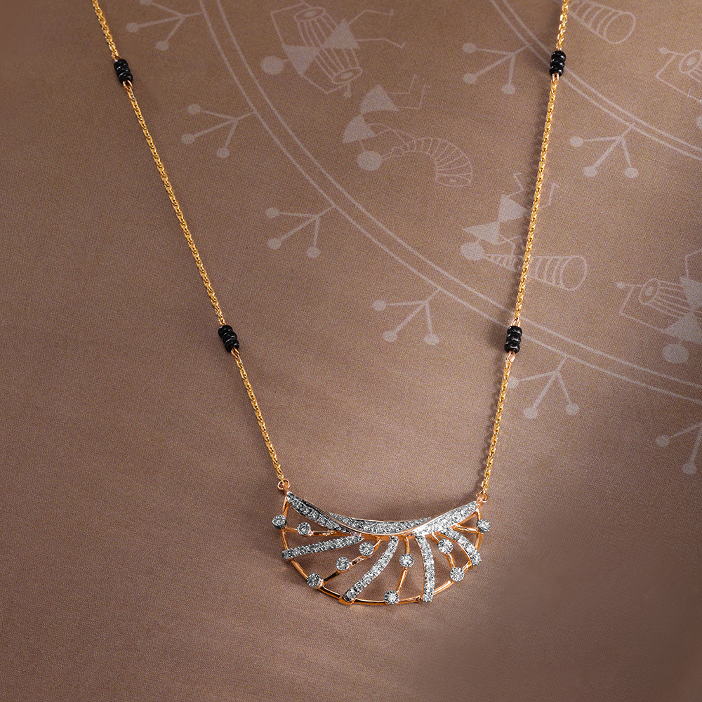 Glowing Eternity 14 Kt Gold and Diamond Mangalsutra