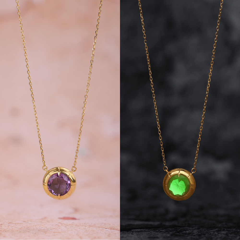 Enchanted Firefly Gold & Amethyst Pendant with Chain