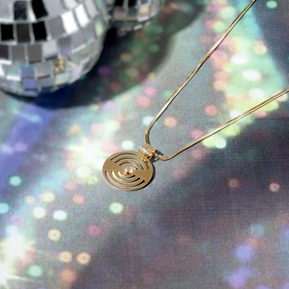 Disco Inferno Gold Pendant