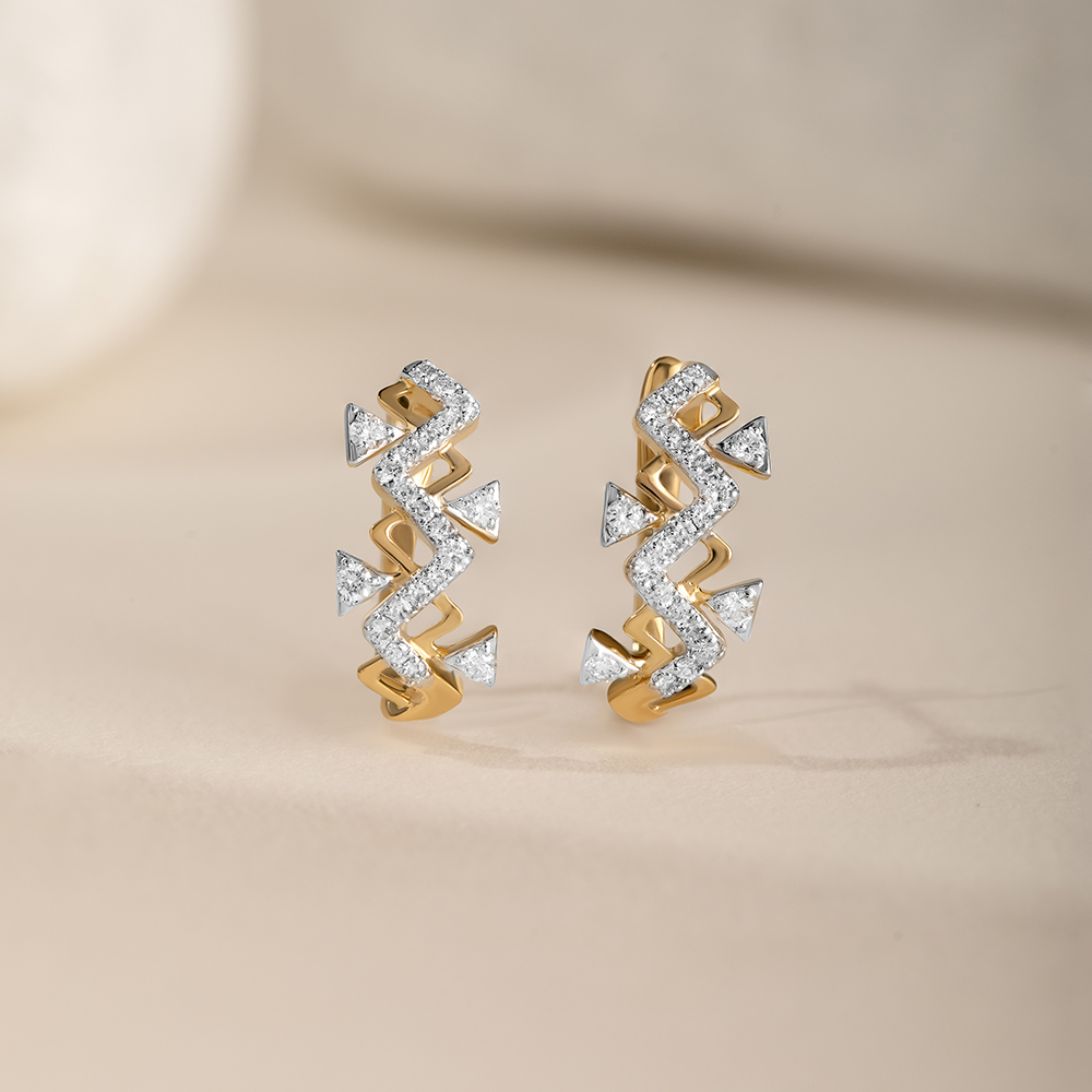 Lippan Glow Gold & Diamond Hoop Earrings