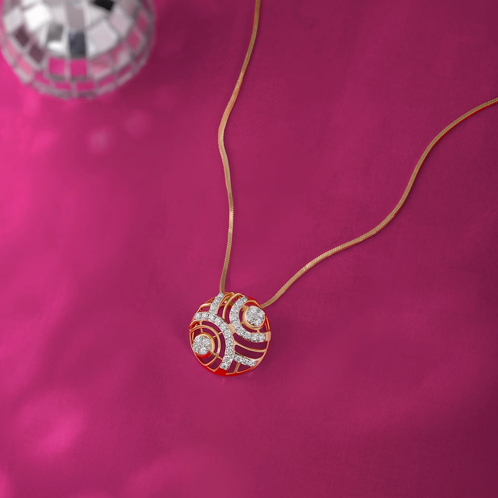 Classic Retro Gold & Diamond Pendant