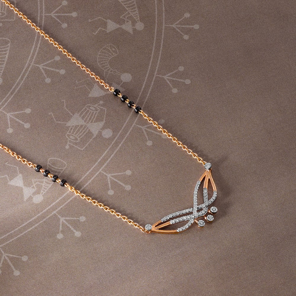 Flight of Elegance 14 Kt Gold and Diamond Mangalsutra
