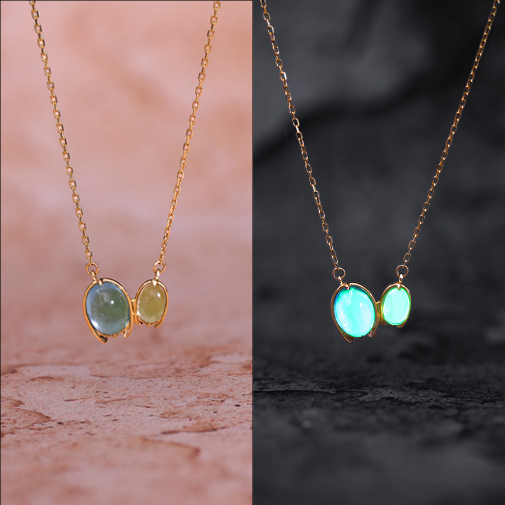 Firefly Fantasy 14 kt Gold & Swiss Blue Topaz Pendant with Chain