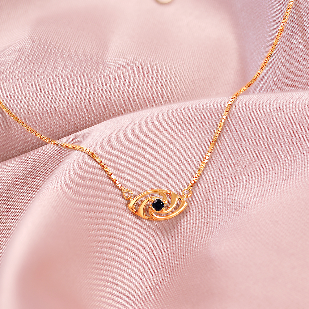 14KT Yellow Gold Divine Evil Eye Necklace
