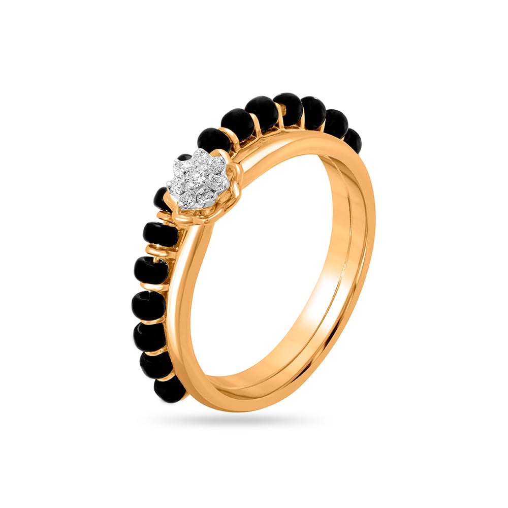 14kt Alluring Detachable Diamond Mangalsutra Ring