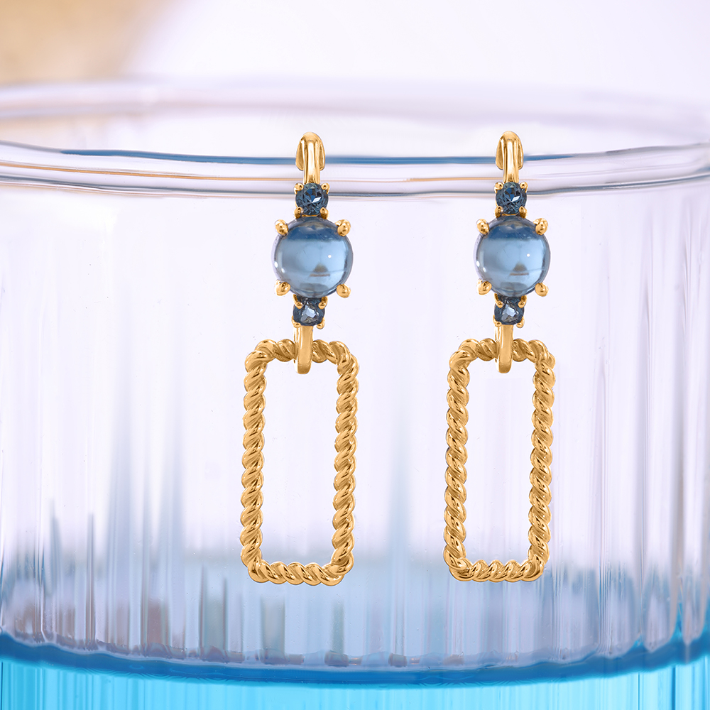 Blue Elixir 14KT London Blue Topaz Drop Earrings
