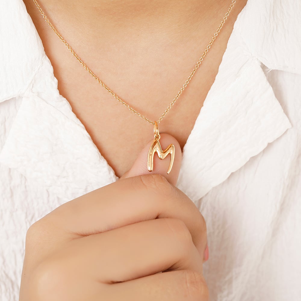 Letter Perfect 'M' Gold Pendant