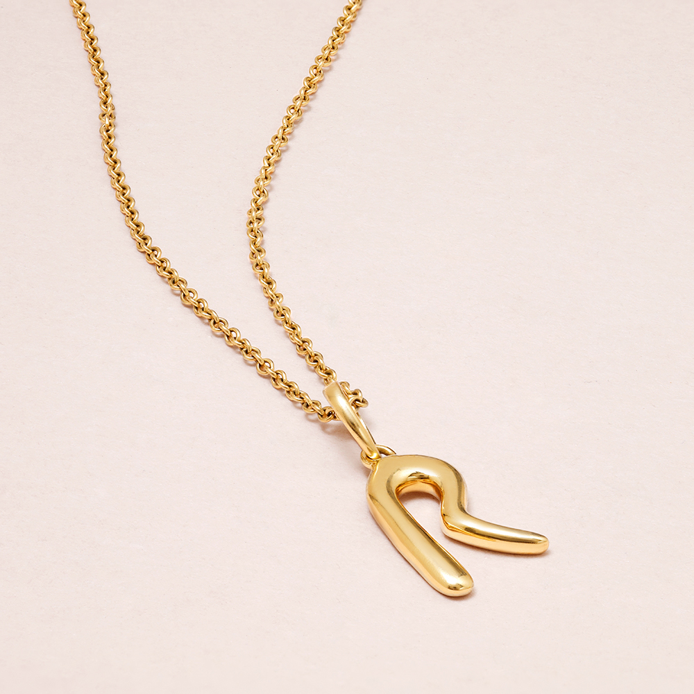 Letter Perfect 'R' Gold Pendant