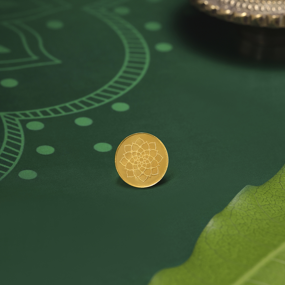 10 GM 22 Karat Stunning Lotus Gold Coin