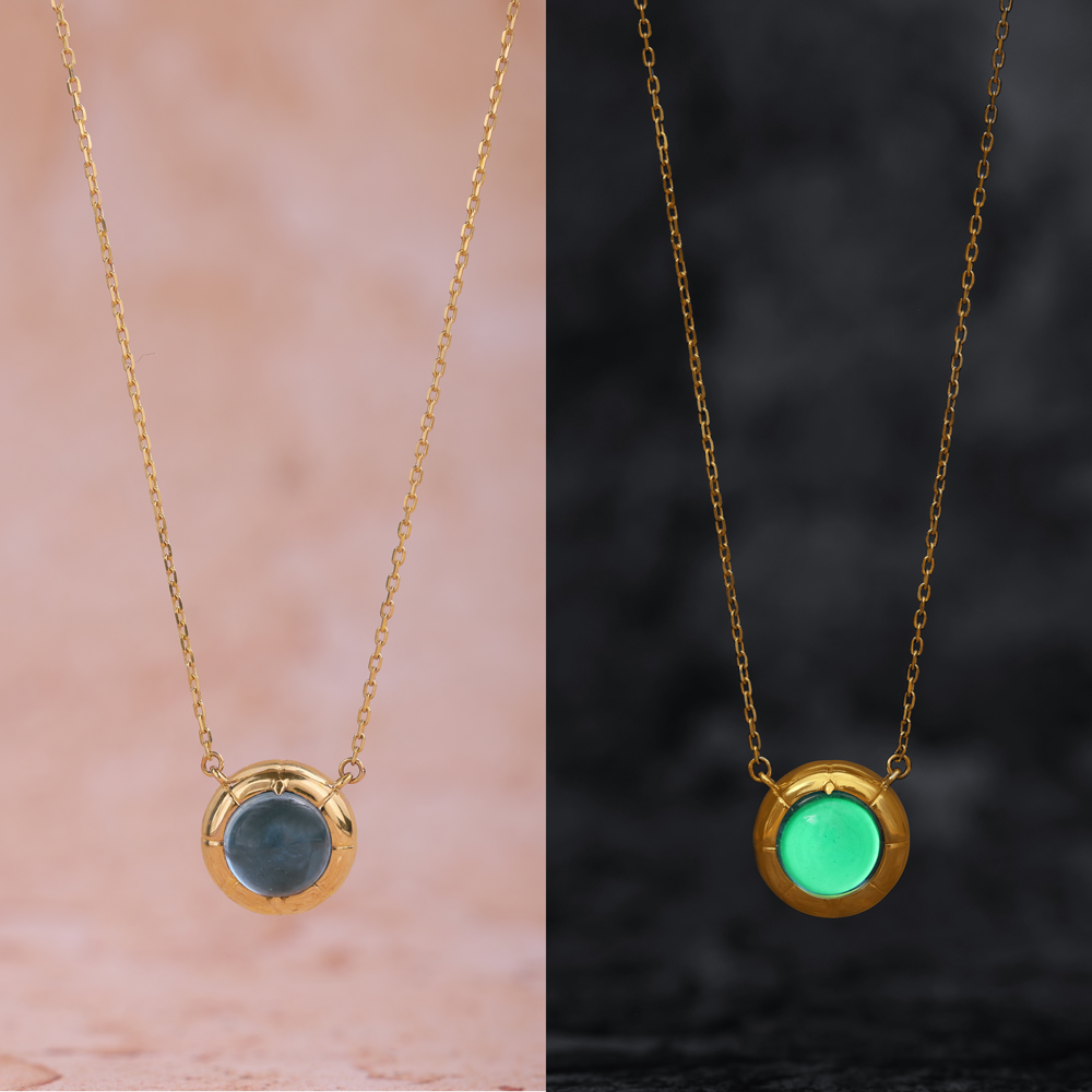 Midnight Firefly Gold & Topaz Pendant with Chain