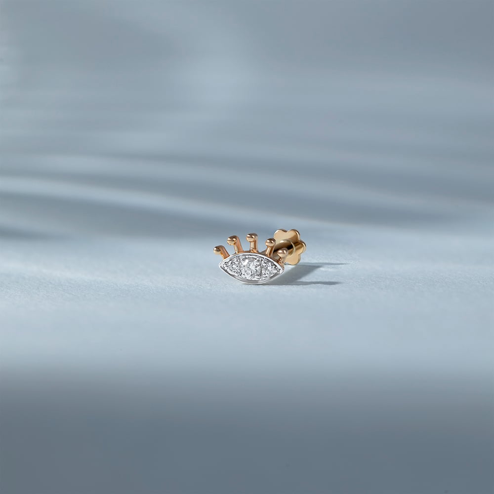 Guardian Eye Gold and Diamond Nose Pin