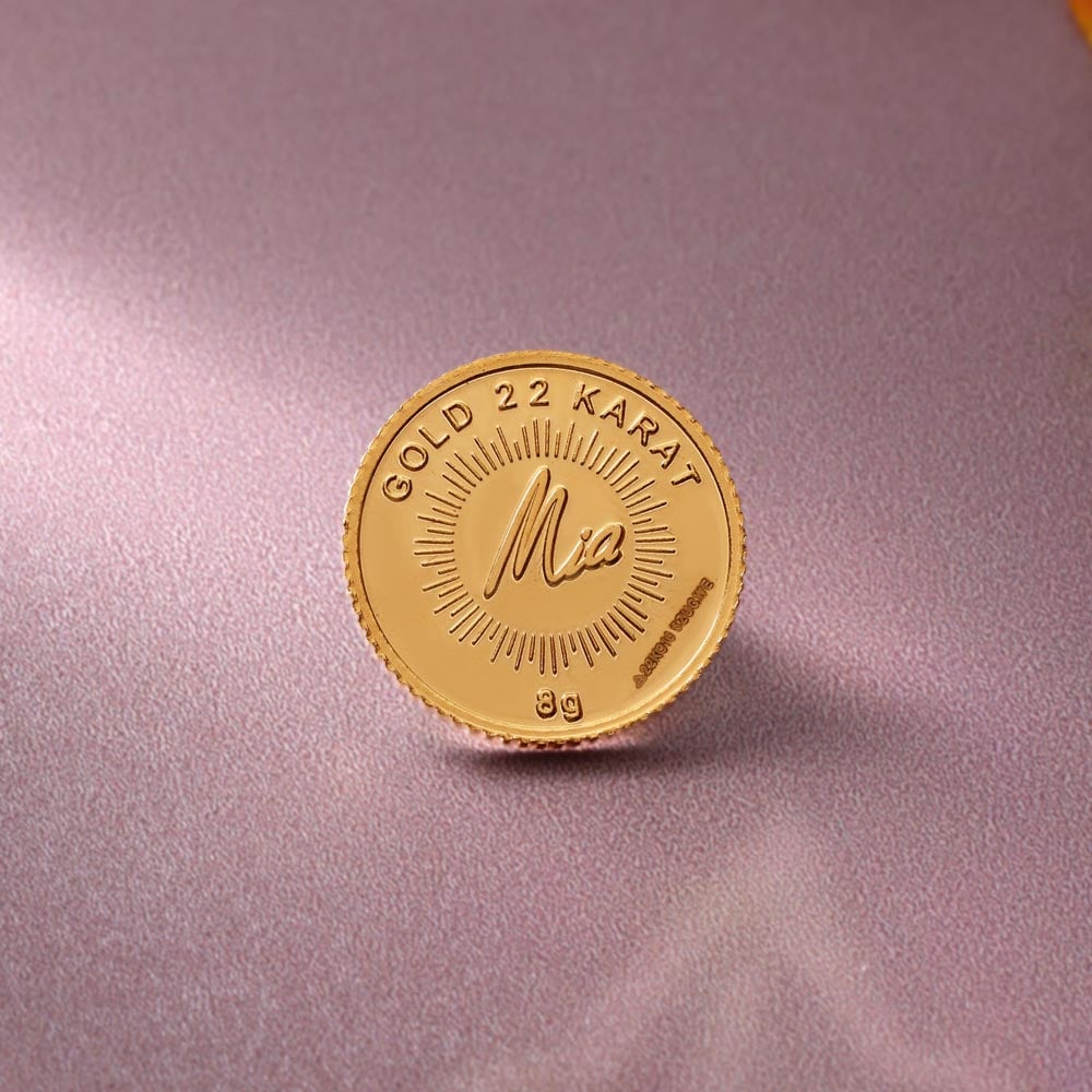 8 GM 22 Karat Stunning Lotus Gold Coin