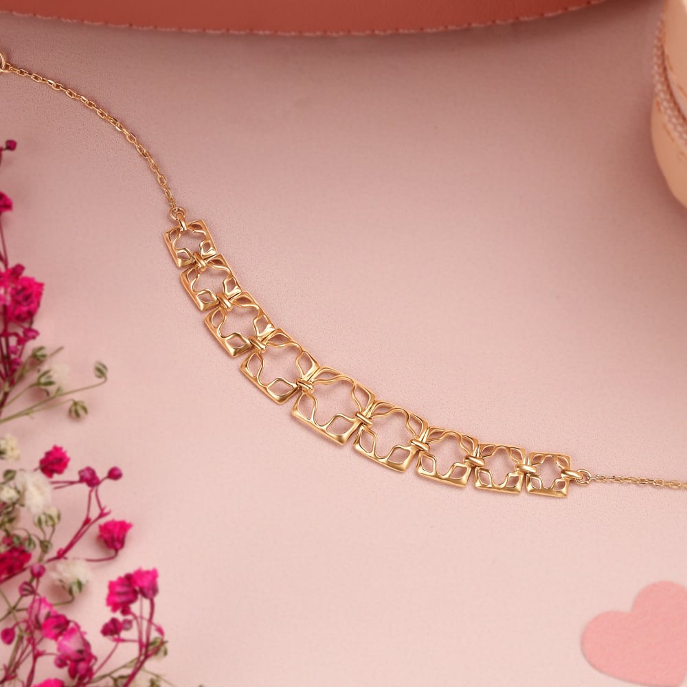 Contoured Hollow 14KT Yellow Gold Bracelet