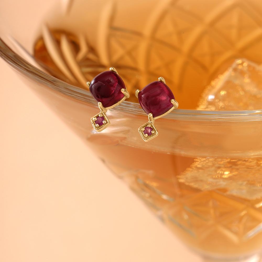 Couture Sparklers 14KT Ruby Stud Earrings