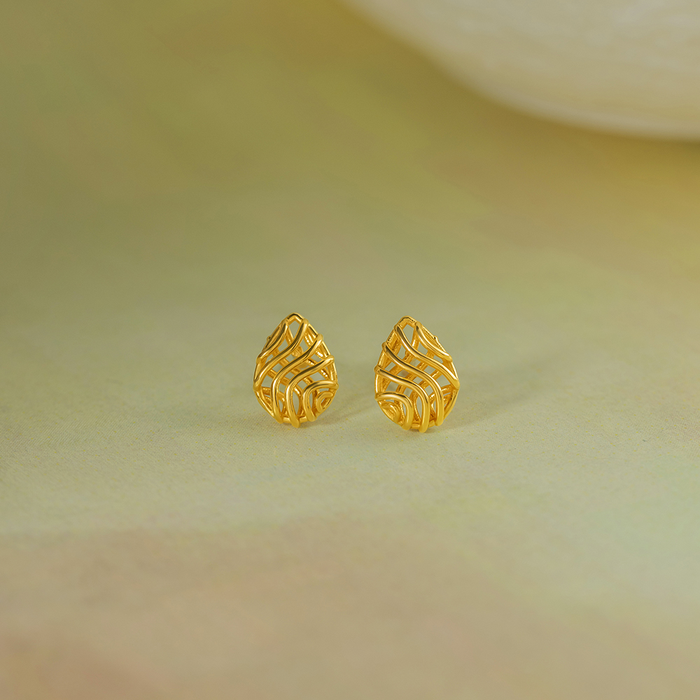Soul Symphony Gold & Diamond Stud Earrings