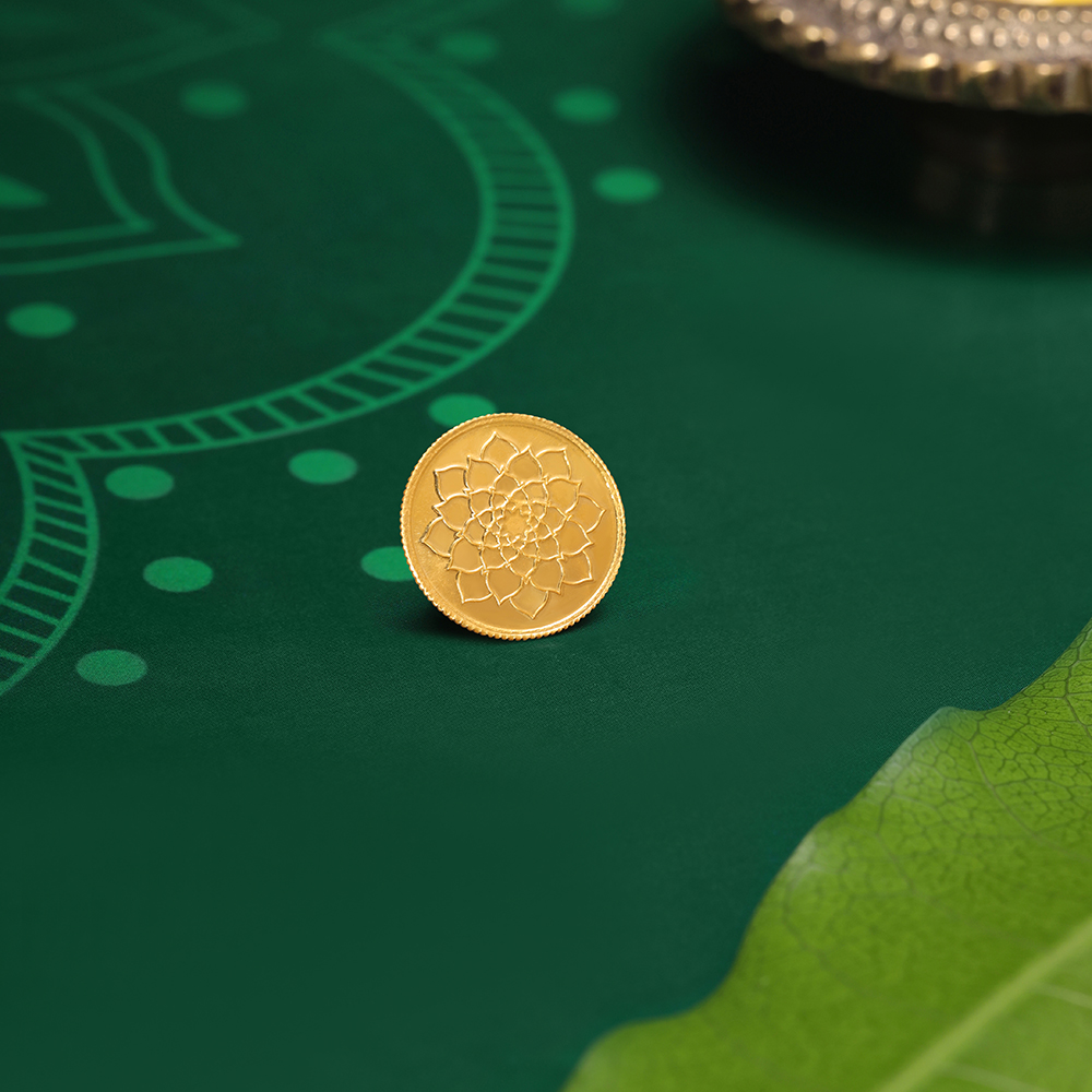 2 GM 22 Karat Stunning Lotus Gold Coin