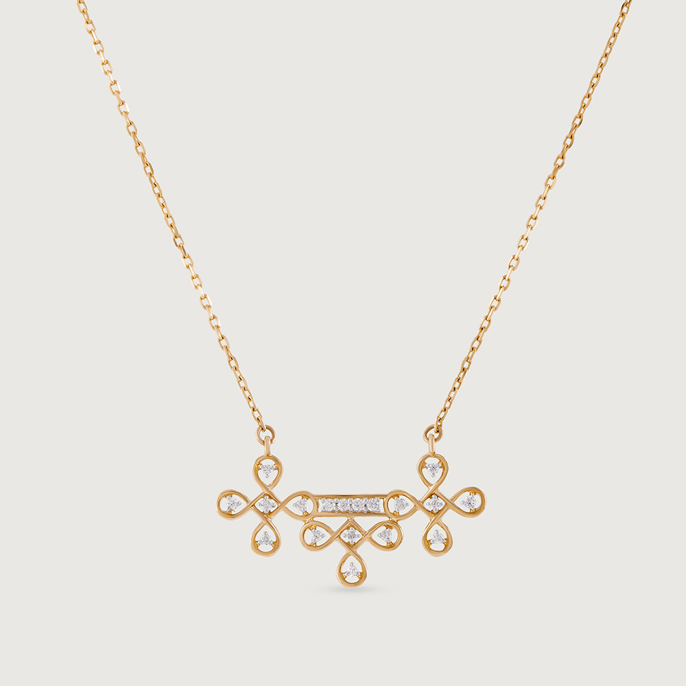 Kollam Sparkle Gold and Diamond Necklace,,hi-res thumbnail 3