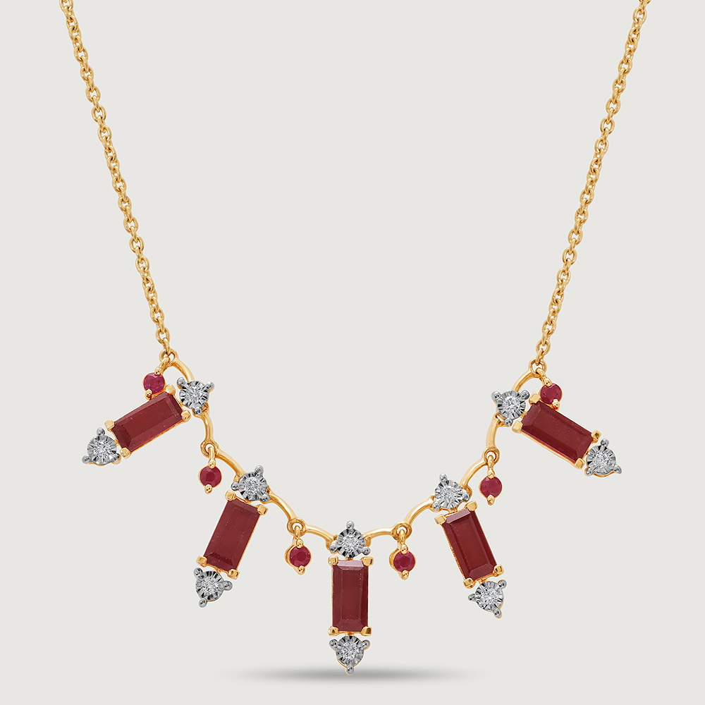Scarlet Soire 14KT Diamond & Ruby Necklace