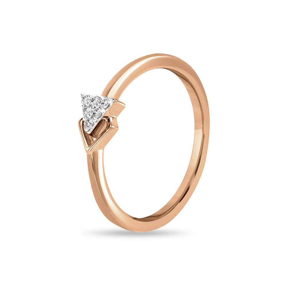 14kt Rose Gold Triangular Shaped Ring