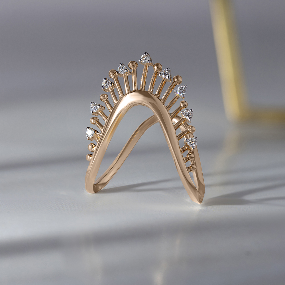 Golden Crest Gold & Diamond Finger Ring