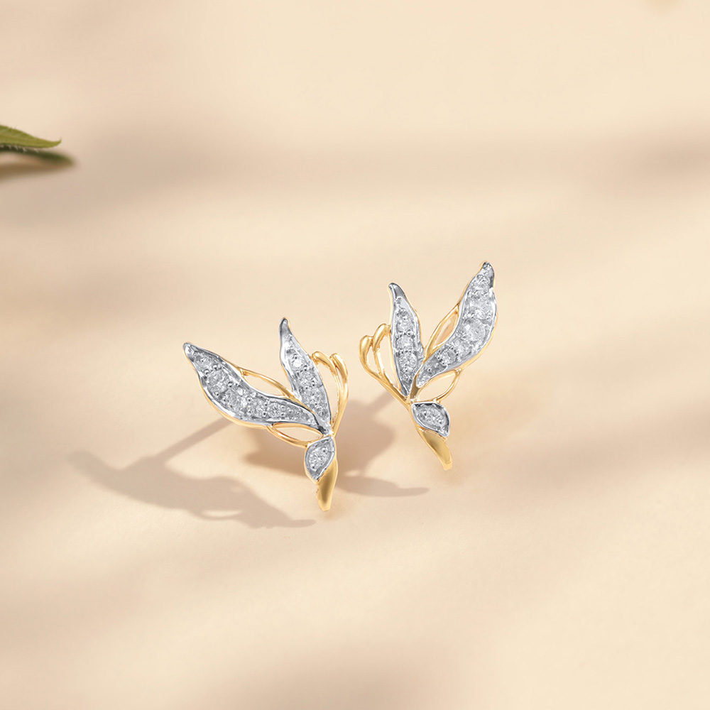 Enchanted Butterfly Diamond Stud Earrings