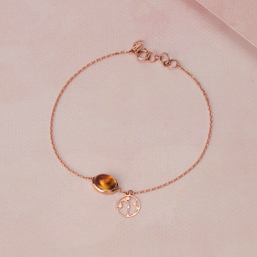 14KT Scorpio Birthstone Rose Gold Bracelet