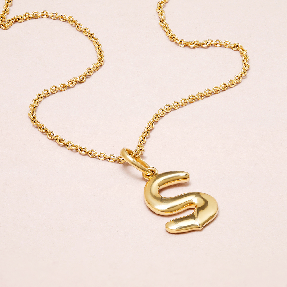 Letter Perfect 'S' Gold Pendant