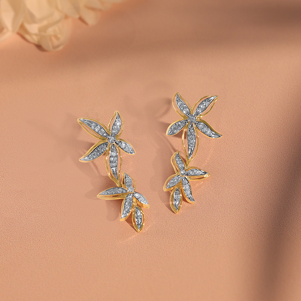 Blossom Cascade Diamond Drop Earrings